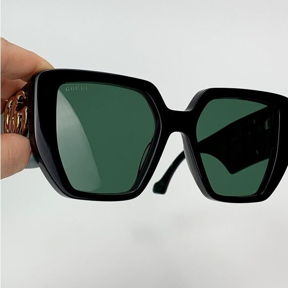 NEW Gucci Sunglasses GG0956S 001 Black Green Women